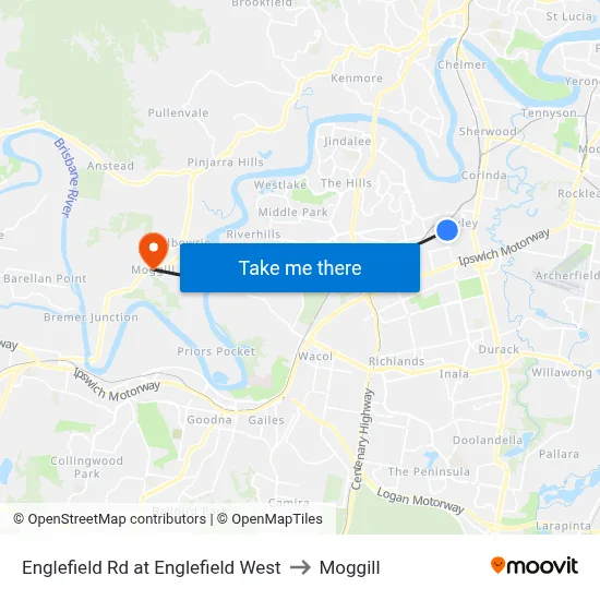 Englefield Rd at Englefield West to Moggill map