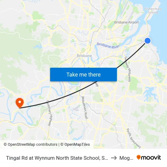 Tingal Rd at Wynnum North State School, Stop 10/5 to Moggill map