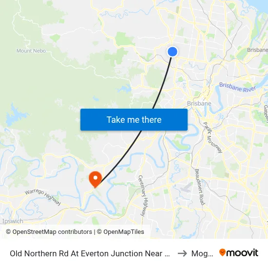 Old Northern Rd At Everton Junction Near Drake St to Moggill map