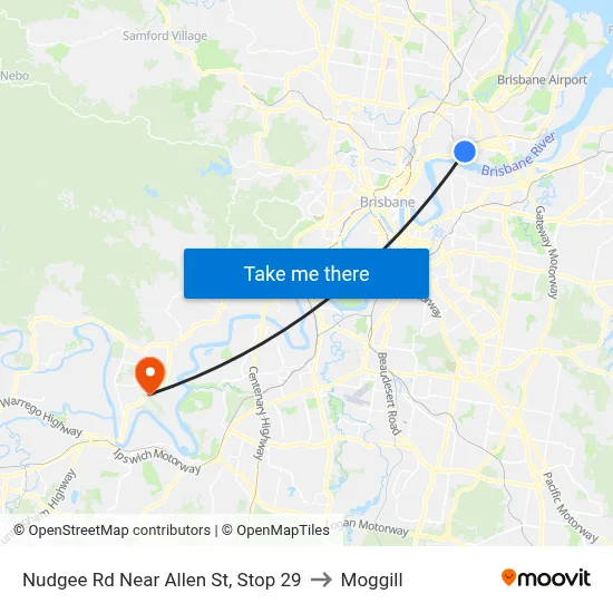 Nudgee Rd Near Allen St, Stop 29 to Moggill map