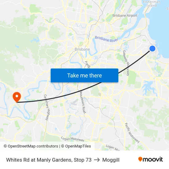 Whites Rd at Manly Gardens, Stop 73 to Moggill map
