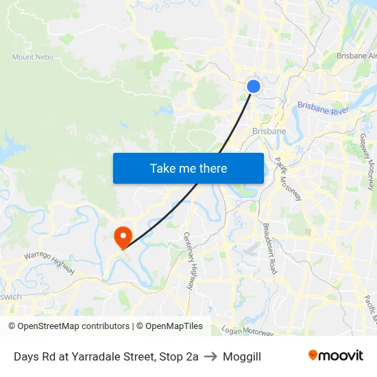 Days Rd at Yarradale Street, Stop 2a to Moggill map
