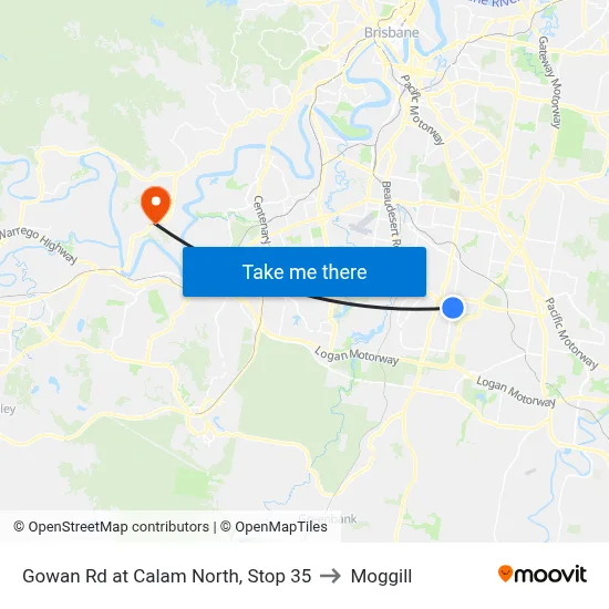 Gowan Rd at Calam North, Stop 35 to Moggill map
