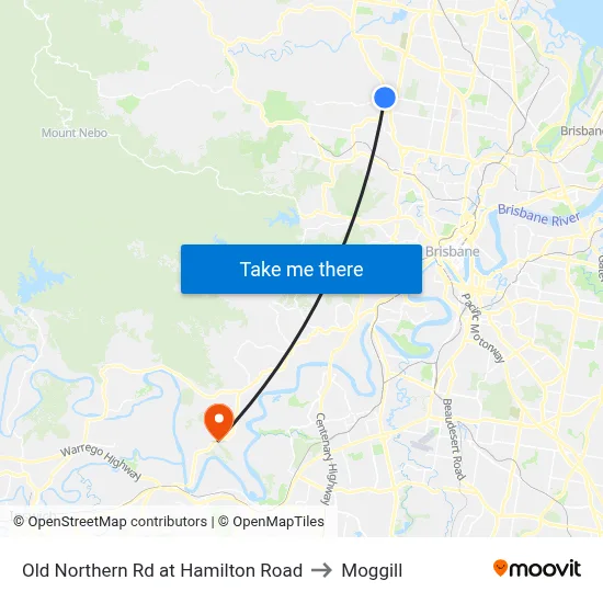 Old Northern Rd at Hamilton Road to Moggill map