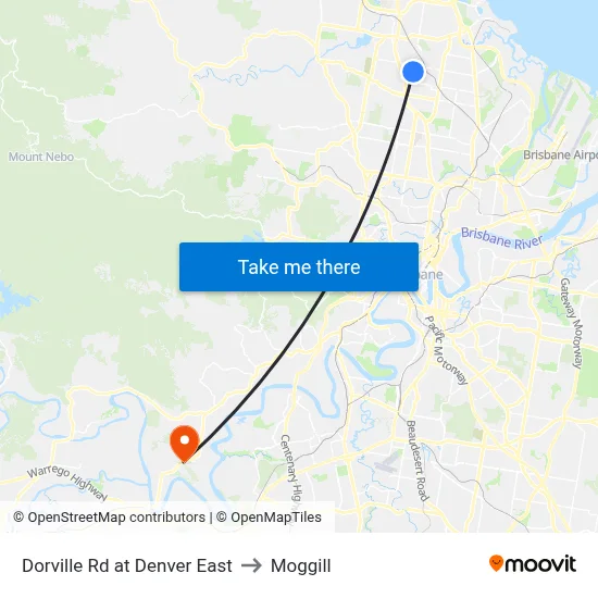 Dorville Rd at Denver East to Moggill map