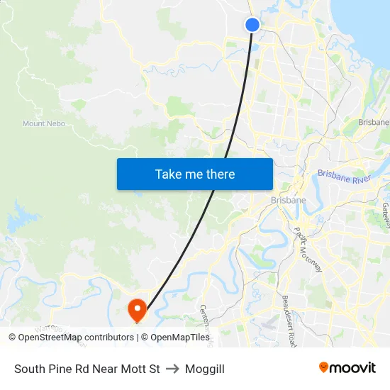 South Pine Rd Near Mott St to Moggill map