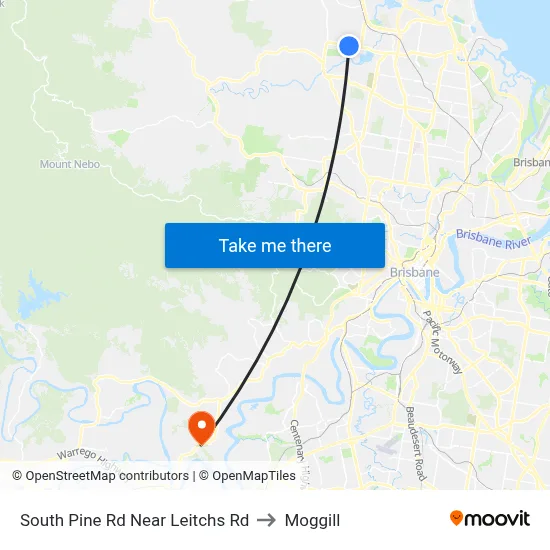 South Pine Rd Near Leitchs Rd to Moggill map