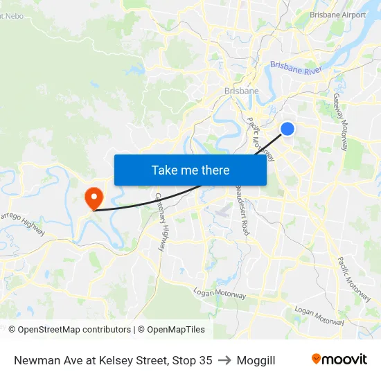 Newman Ave at Kelsey Street, Stop 35 to Moggill map