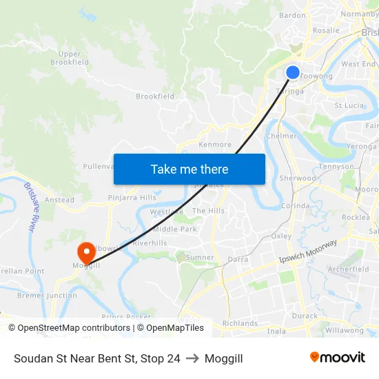 Soudan St Near Bent St, Stop 24 to Moggill map