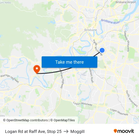 Logan Rd at Raff Ave, Stop 25 to Moggill map
