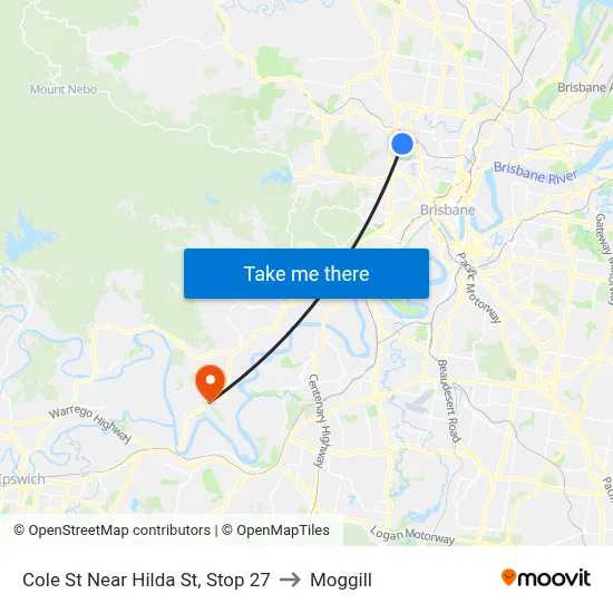 Cole St Near Hilda St, Stop 27 to Moggill map