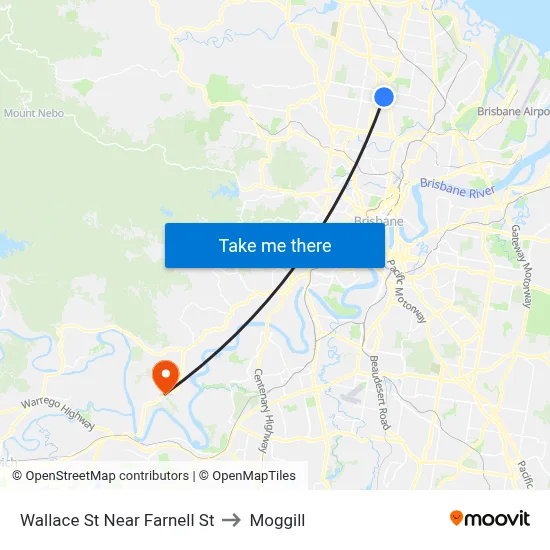 Wallace St Near Farnell St to Moggill map