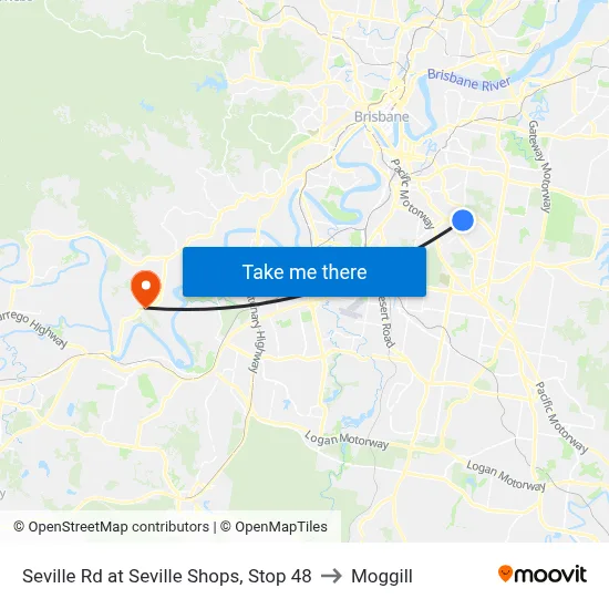 Seville Rd at Seville Shops, Stop 48 to Moggill map