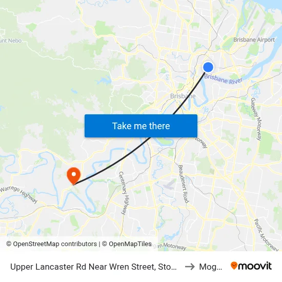 Upper Lancaster Rd Near Wren Street, Stop 25 to Moggill map