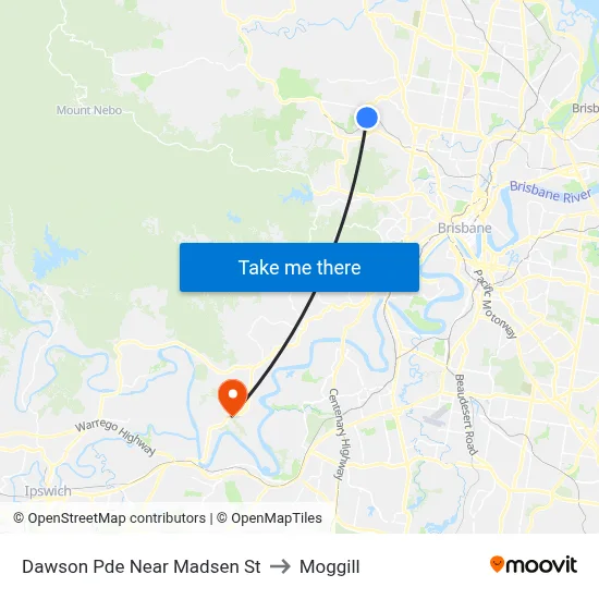Dawson Pde Near Madsen St to Moggill map