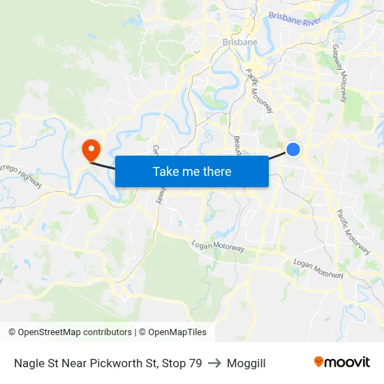 Nagle St Near Pickworth St, Stop 79 to Moggill map