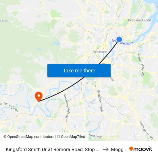 Kingsford Smith Dr at Remora Road, Stop 29 to Moggill map