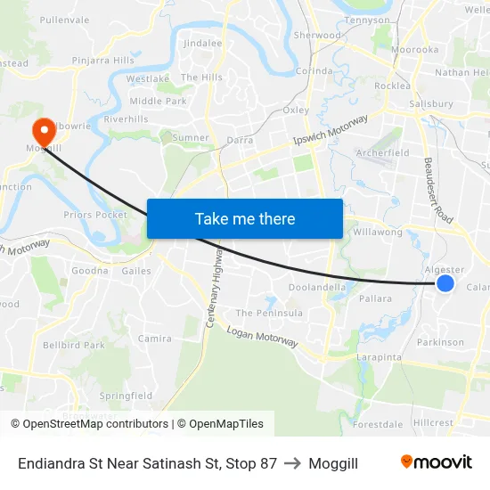 Endiandra St Near Satinash St, Stop 87 to Moggill map