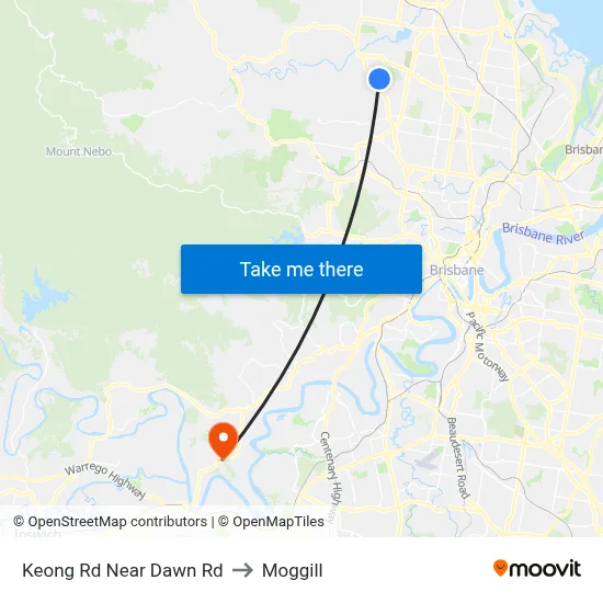Keong Rd Near Dawn Rd to Moggill map