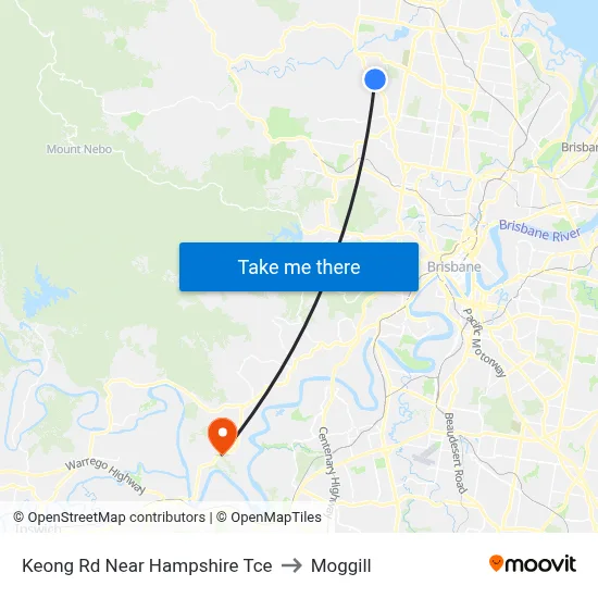 Keong Rd Near Hampshire Tce to Moggill map