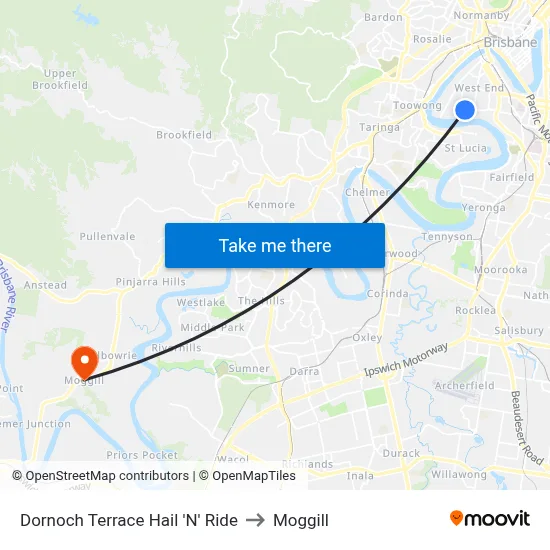 Dornoch Terrace Hail 'N' Ride to Moggill map