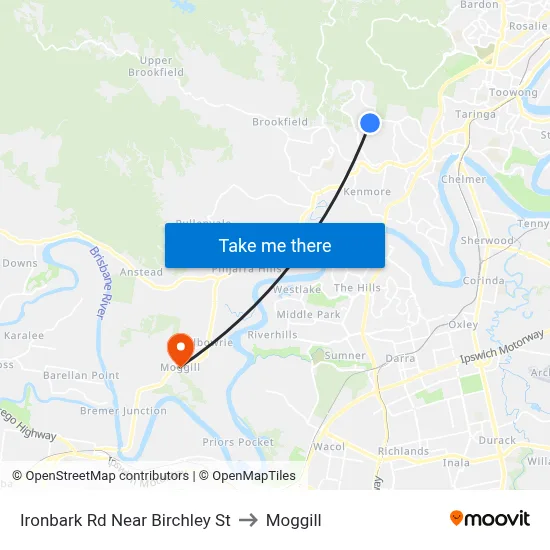 Ironbark Rd Near Birchley St to Moggill map