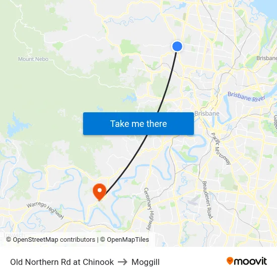 Old Northern Rd at Chinook to Moggill map