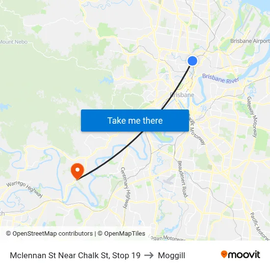 Mclennan St Near Chalk St, Stop 19 to Moggill map