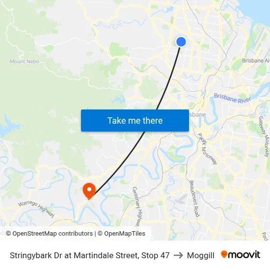 Stringybark Dr at Martindale Street, Stop 47 to Moggill map
