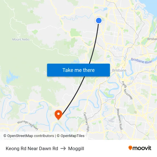 Keong Rd Near Dawn Rd to Moggill map