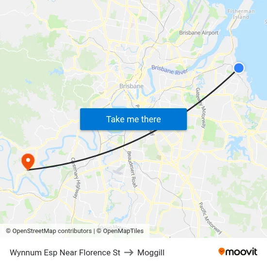 Wynnum Esp Near Florence St to Moggill map
