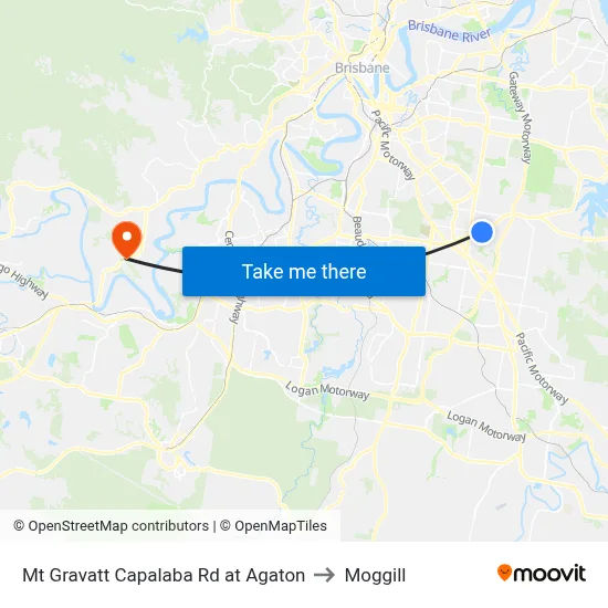 Mt Gravatt Capalaba Rd at Agaton to Moggill map