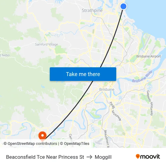 Beaconsfield Tce Near Princess St to Moggill map