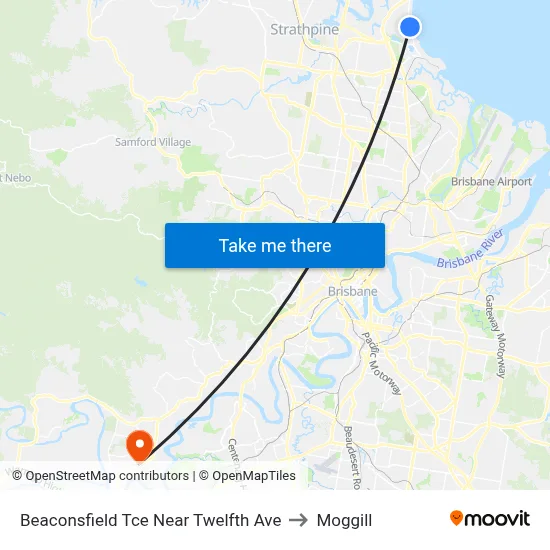 Beaconsfield Tce Near Twelfth Ave to Moggill map