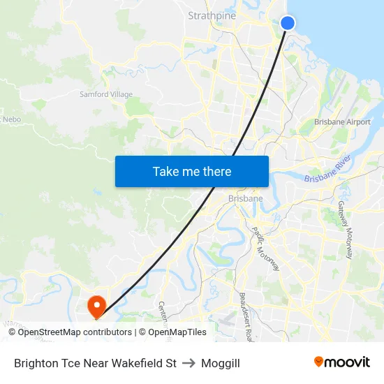 Brighton Tce Near Wakefield St to Moggill map