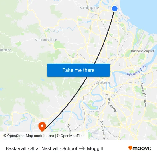 Baskerville St at Nashville School to Moggill map
