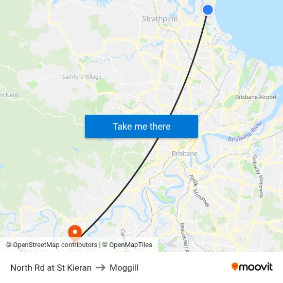 North Rd at St Kieran to Moggill map
