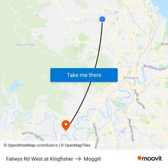Faheys Rd West at Kingfisher to Moggill map