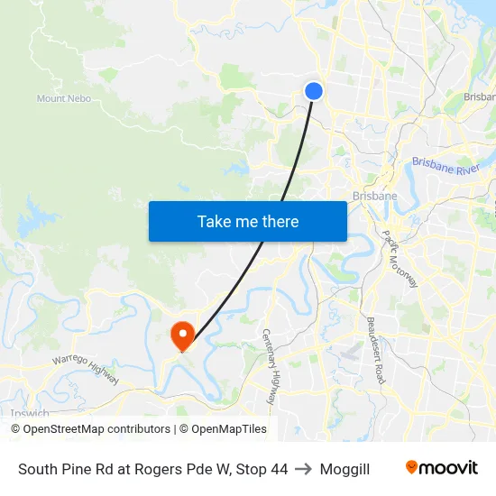 South Pine Rd at Rogers Pde W, Stop 44 to Moggill map