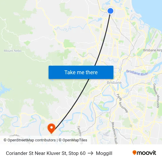 Coriander St Near Kluver St, Stop 60 to Moggill map