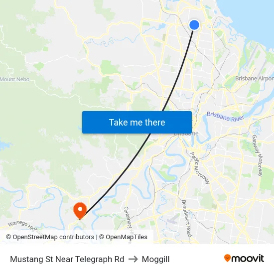 Mustang St Near Telegraph Rd to Moggill map
