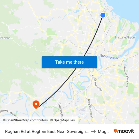Roghan Rd at Roghan East Near Sovereign Pl to Moggill map