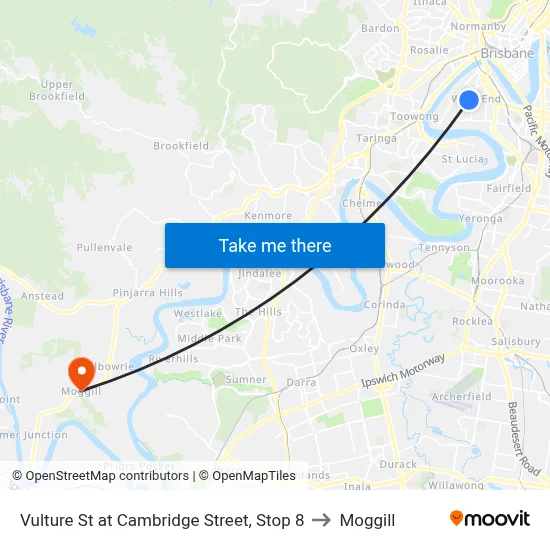 Vulture St at Cambridge Street, Stop 8 to Moggill map