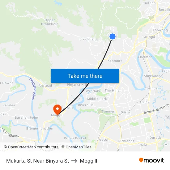 Mukurta St Near Binyara St to Moggill map