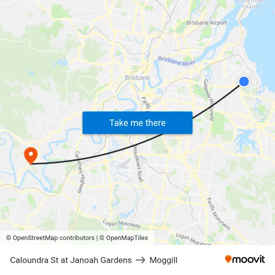 Caloundra St at Janoah Gardens to Moggill map