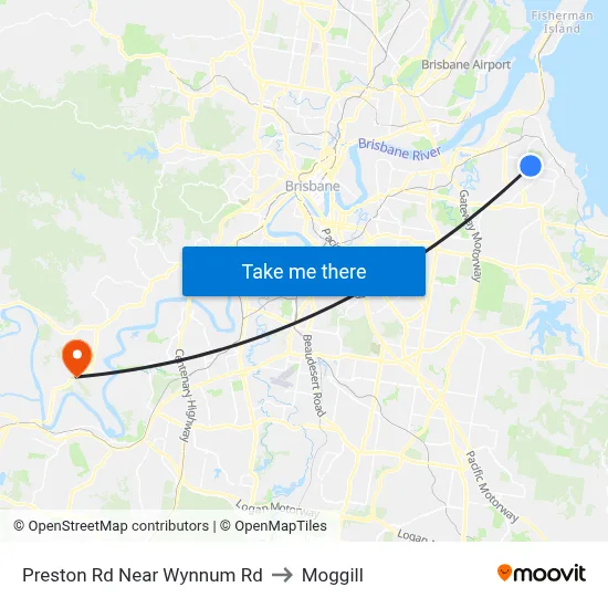 Preston Rd Near Wynnum Rd to Moggill map