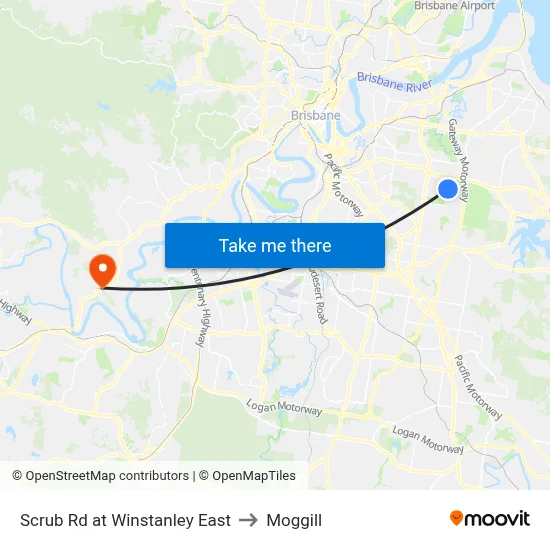 Scrub Rd at Winstanley East to Moggill map