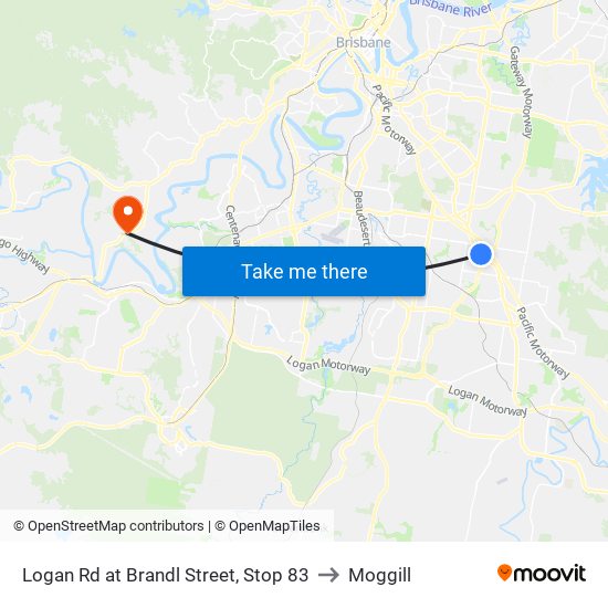 Logan Rd at Brandl Street, Stop 83 to Moggill map