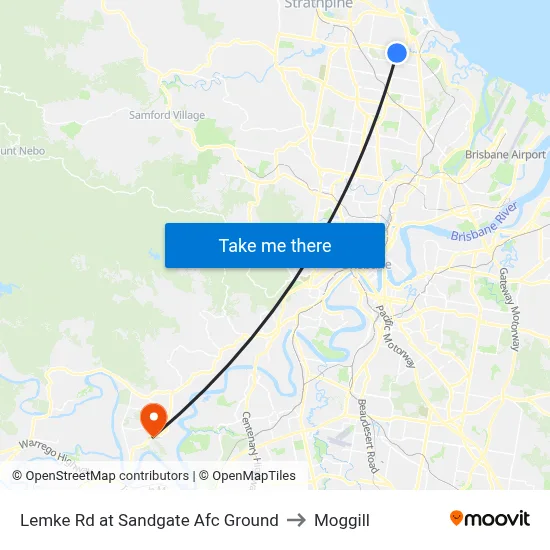 Lemke Rd at Sandgate Afc Ground to Moggill map