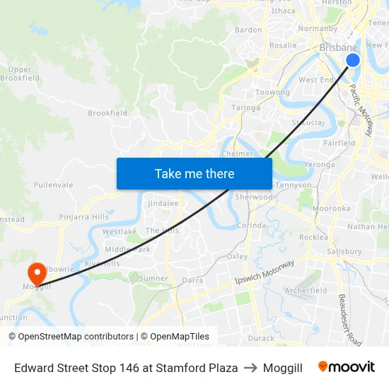 Edward Street Stop 146 at Stamford Plaza to Moggill map